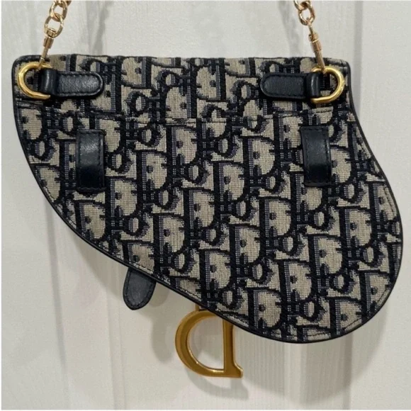 Christian Dior Monogram Navy Oblique Saddle Belt Bag - Picture 6 of 17